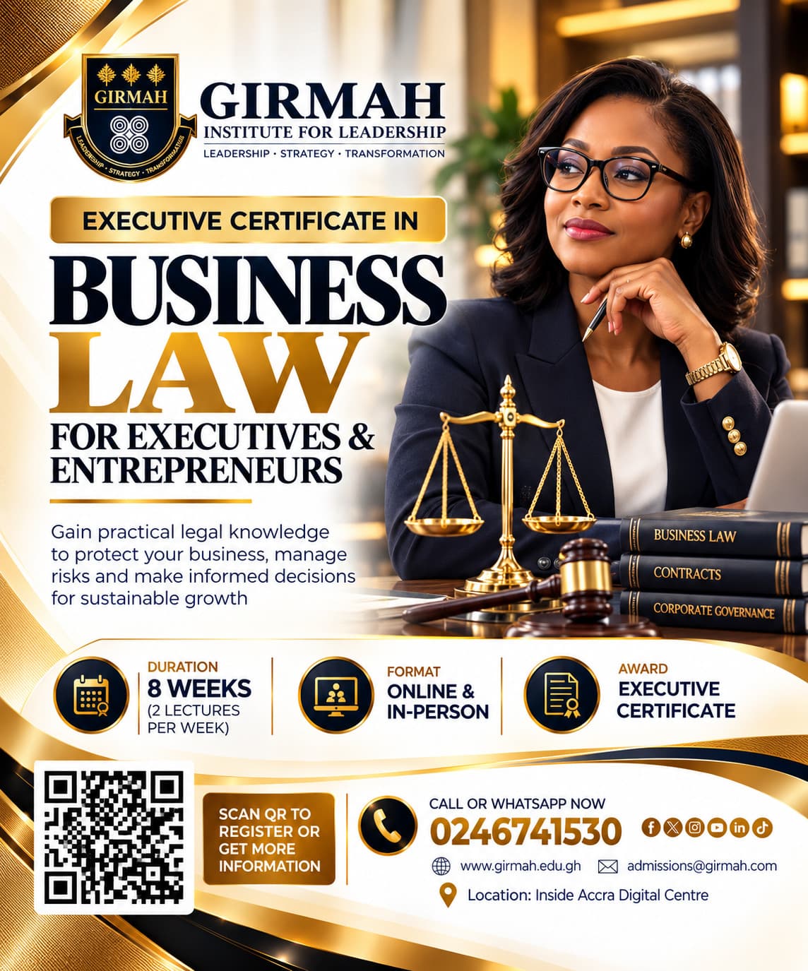 Girmah Executive Certificate in Business Law for Executives and Entrepreneurs flyer